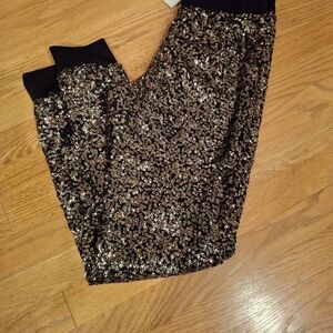 Sequin Black and Gold Women's Pants
